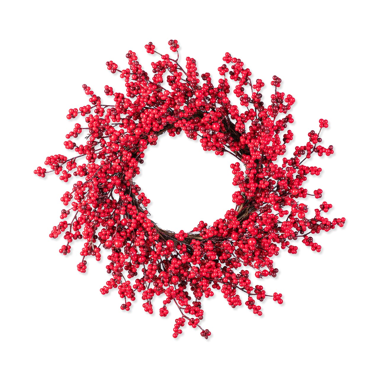 Glitzhome® 25"D Christmas Red Berries Wreath